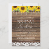 Vrijgezellenfeest Luncheon Sunflower Rustic Farmho Kaart (Voorkant)