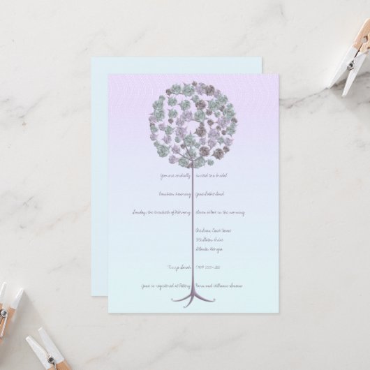 Vrijgezellenfeest Luncheon Uitnodiging (Voorkant / Achterkant in situ)