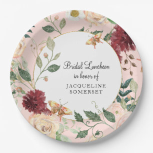 vrijgezellenfeest Luncheon Waterverf Floral Blush Papieren Bordje