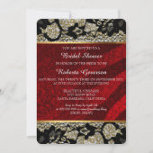 Vrijgezellenfeest Luxury Red Black Lace Sparkly Kaart (Voorkant)
