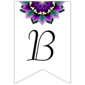 Vrijgezellenfeest. Mandala in het paars Vlaggetjes (Tweede vlag)