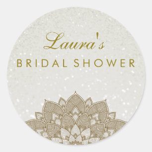 Vrijgezellenfeest Mandala Lotus Flower Pearl Swirl Ronde Sticker