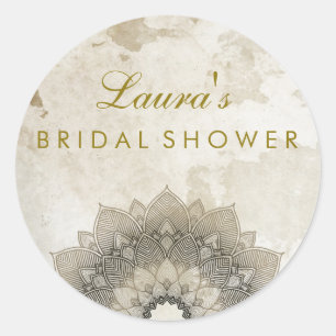 Vrijgezellenfeest Mandala Lotus Flower Pink  Ronde Sticker