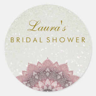 Vrijgezellenfeest Mandala Lotus Flower Pink Swirl Ronde Sticker