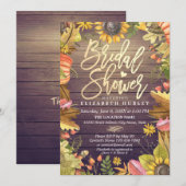 Vrijgezellenfeest Maple Leaves Pumpkins Sunflower  Kaart (Voorkant / Achterkant)