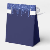 Vrijgezellenfeest marineblauw wit glitter bedankt bedankdoosjes (Achterkant)