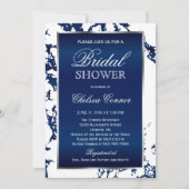 Vrijgezellenfeest - marmer blauw marmer, wit en zi kaart (Voorkant)