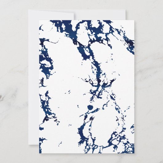 Vrijgezellenfeest - marmer blauw marmer, wit en zi kaart (Achterkant)