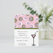 Vrijgezellenfeest -Martini Uitnodiging Briefkaart (Staand voorkant)