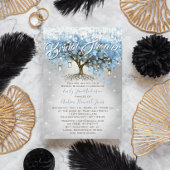 Vrijgezellenfeest Mason Jar Blue Heart Leaf Tree Kaart