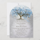 Vrijgezellenfeest Mason Jar Blue Heart Leaf Tree Kaart (Voorkant)