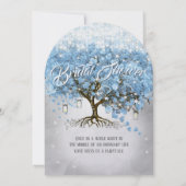 Vrijgezellenfeest Mason Jar Blue Heart Leaf Tree Kaart (Achterkant)