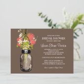 vrijgezellenfeest Mason Jar en wilde bloemen Kaart (Staand voorkant)