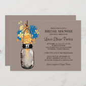 Vrijgezellenfeest Mason Jar en wilde bloemen Kaart (Voorkant / Achterkant)