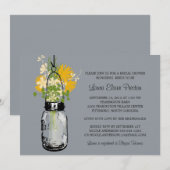 Vrijgezellenfeest Mason Jar en wilde bloemen Kaart (Voorkant / Achterkant)
