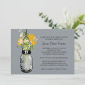 Vrijgezellenfeest Mason Jar en wilde bloemen Kaart (Staand voorkant)