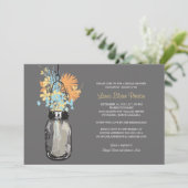 Vrijgezellenfeest Mason Jar en wilde bloemen Kaart (Staand voorkant)