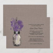 Vrijgezellenfeest Mason Jar en wilde bloemen Kaart (Voorkant / Achterkant)