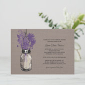 Vrijgezellenfeest Mason Jar en wilde bloemen Kaart (Staand voorkant)