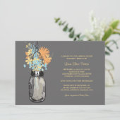 Vrijgezellenfeest Mason Jar en wilde bloemen Kaart (Staand voorkant)