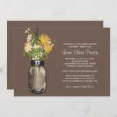 Vrijgezellenfeest Mason Jar en wilde bloemen Kaart (Voorkant / Achterkant)
