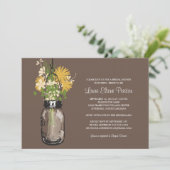 Vrijgezellenfeest Mason Jar en wilde bloemen Kaart (Staand voorkant)