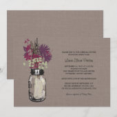 Vrijgezellenfeest Mason Jar en wilde bloemen Kaart (Voorkant / Achterkant)