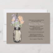 Vrijgezellenfeest Mason Jar en wilde bloemen Kaart (Voorkant)