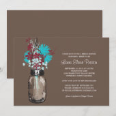 Vrijgezellenfeest Mason Jar en wilde bloemen Kaart (Voorkant / Achterkant)