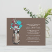 Vrijgezellenfeest Mason Jar en wilde bloemen Kaart (Staand voorkant)