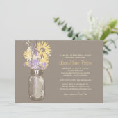 Vrijgezellenfeest Mason Jar en wilde bloemen Kaart (Staand voorkant)