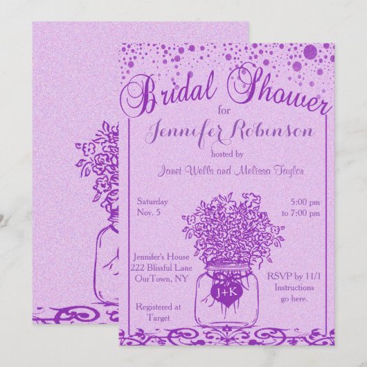 Vrijgezellenfeest | Mason Jar Heart Kaart (Voorkant / Achterkant)