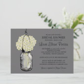 Vrijgezellenfeest Mason Jar Hydrangeas Kaart (Staand voorkant)