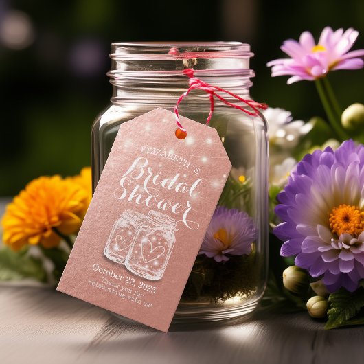 Vrijgezellenfeest Mason Jars String Lights Roos Go Cadeaulabel
