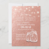 Vrijgezellenfeest Mason Jars String Lights Roos Go Kaart (Voorkant)