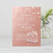 Vrijgezellenfeest Mason Jars String Lights Roos Go Kaart (Staand voorkant)