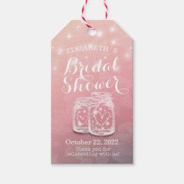 Vrijgezellenfeest Mason Jars String Lights Roze ve Cadeaulabel