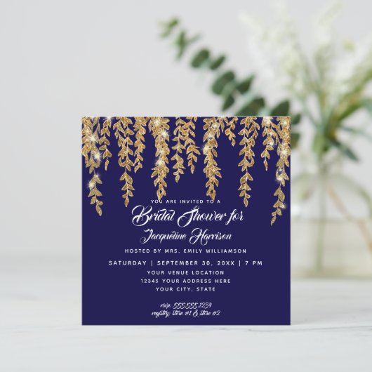 vrijgezellenfeest Matige marinegoudlampjes Kaart (Staand voorkant)