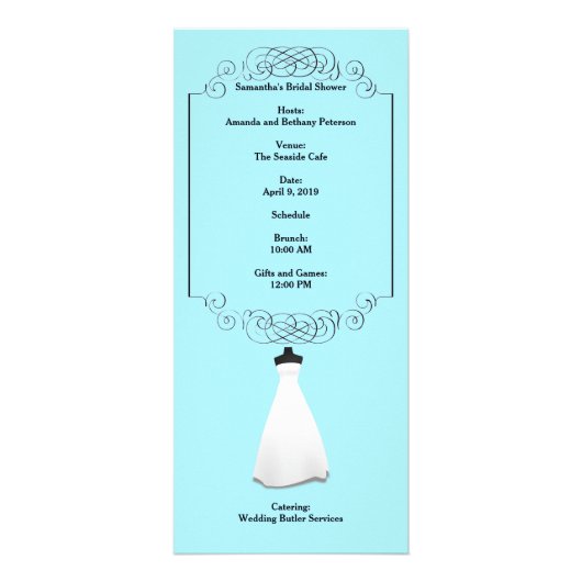 Vrijgezellenfeest Menu Rackcard (Achterkant)