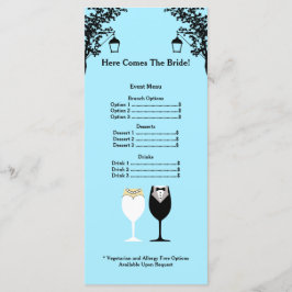 Vrijgezellenfeest Menu Rackcard