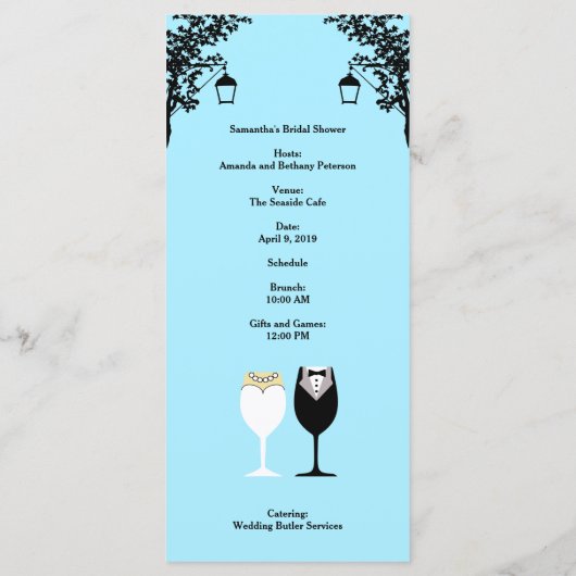 Vrijgezellenfeest Menu Rackcard (Achterkant)