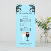 Vrijgezellenfeest Menu Rackcard (Staand voorkant)