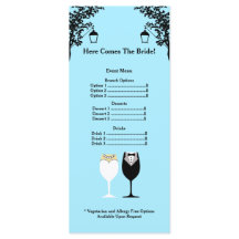 Vrijgezellenfeest Menu Rackcard