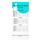 Vrijgezellenfeest Menu Rackcard (Voorkant)