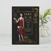 Vrijgezellenfeest met 20s-flatpanel voor deco Gats Kaart (Staand voorkant)
