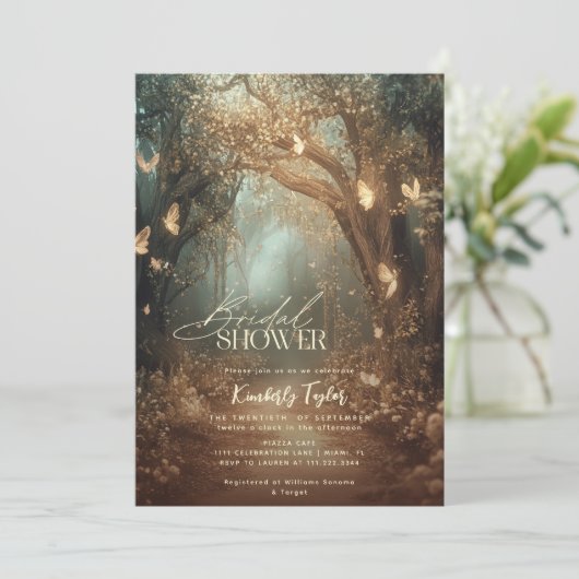 Vrijgezellenfeest met aangetaste bosbomen met lich kaart (Staand voorkant)