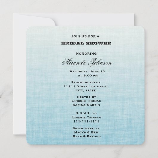 Vrijgezellenfeest met blauw verloop kaart (Voorkant)