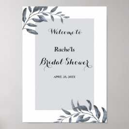 Vrijgezellenfeest met blauwe eucalyptus poster