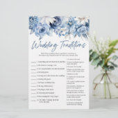 Vrijgezellenfeest met blauwe Floral Wedding Tradit Briefpapier (Staand voorkant)