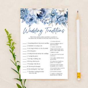 Vrijgezellenfeest met blauwe Floral Wedding Tradit Briefpapier